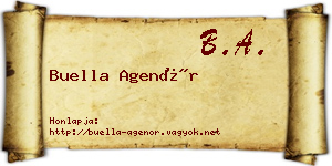 Buella Agenór névjegykártya